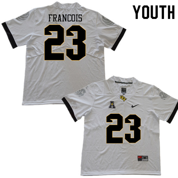 Youth #23 Jaiden Francois UCF Knights College Football Jerseys Sale-White - Click Image to Close